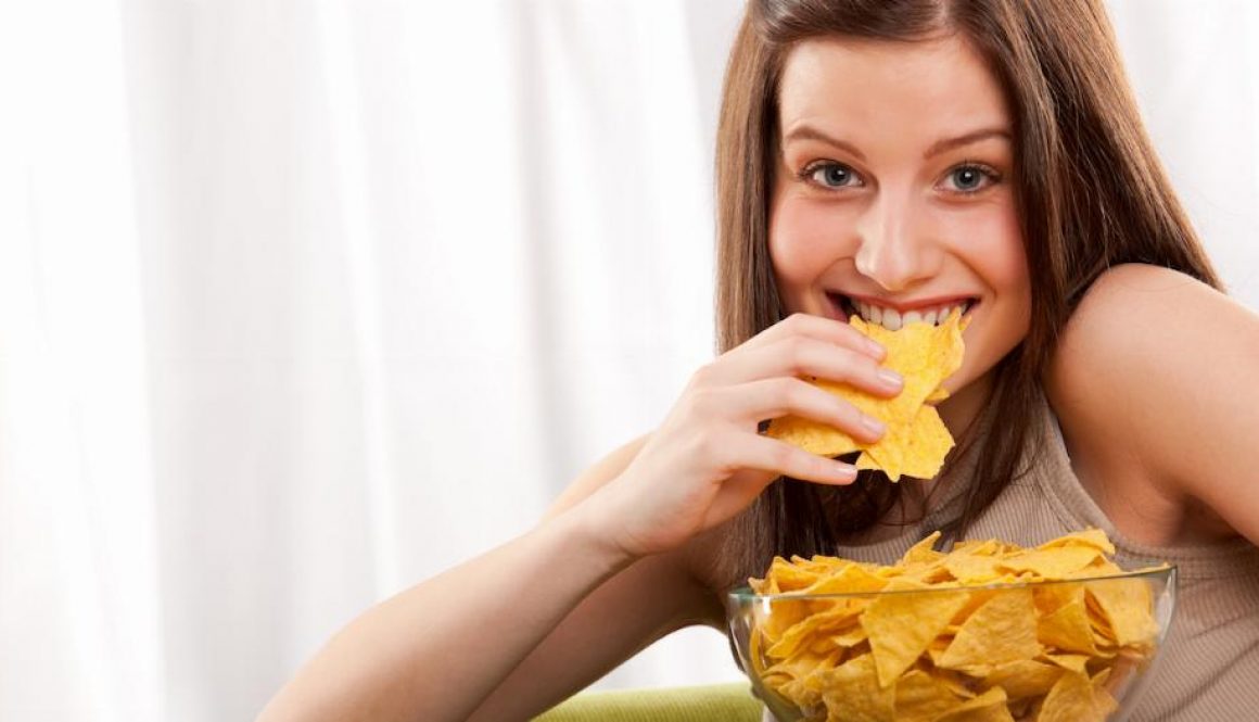 Woman Eating Doritos Chips Snacks