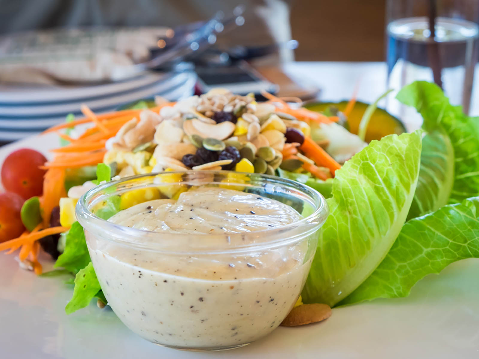 Salad With Ranch Caesar Dressing