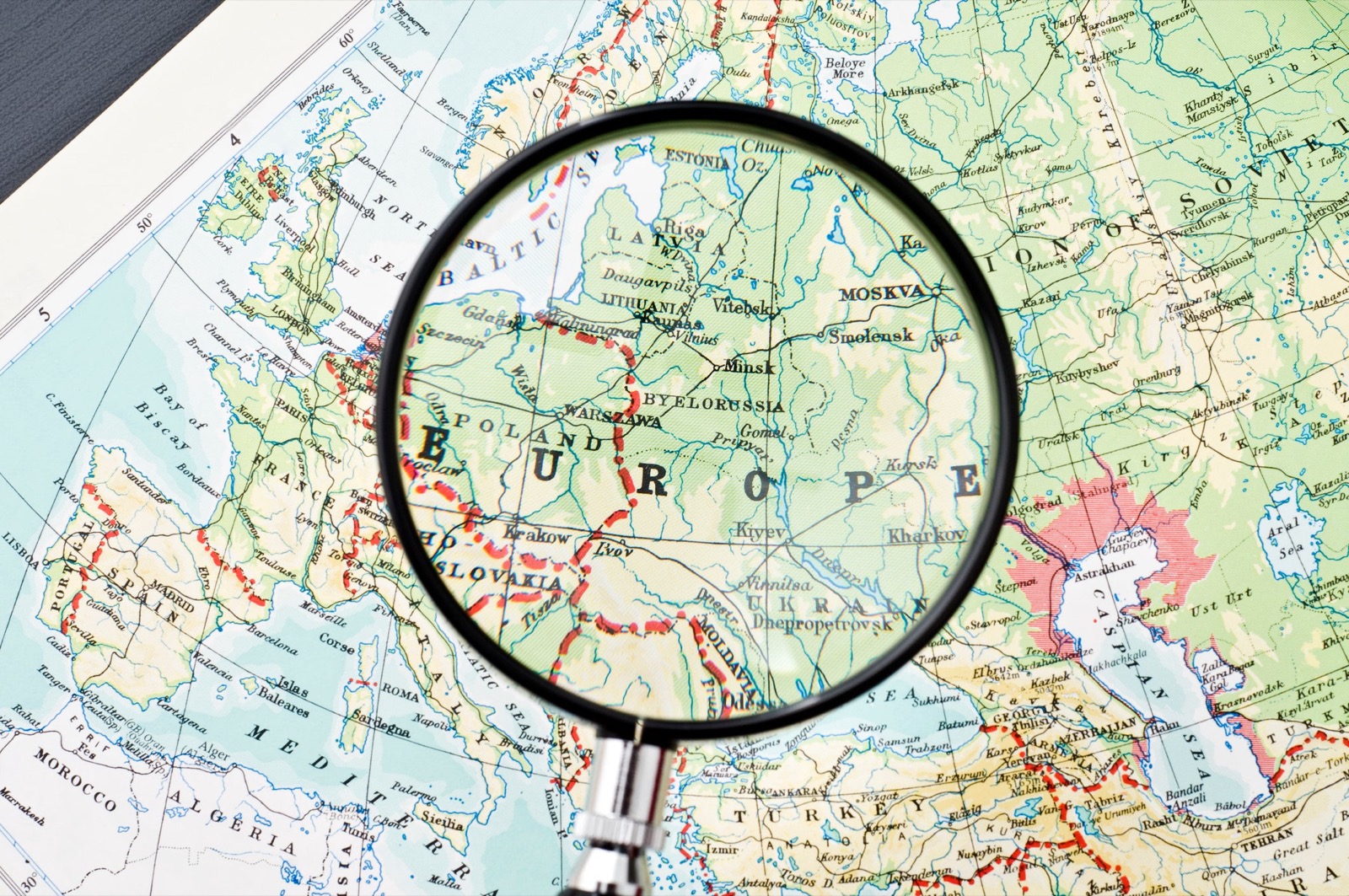 Splurge Your Entire Savings ✈️ Traveling the World to Find Out How Many Years You Have Left Map Of Europe Under A Magnifying Glass