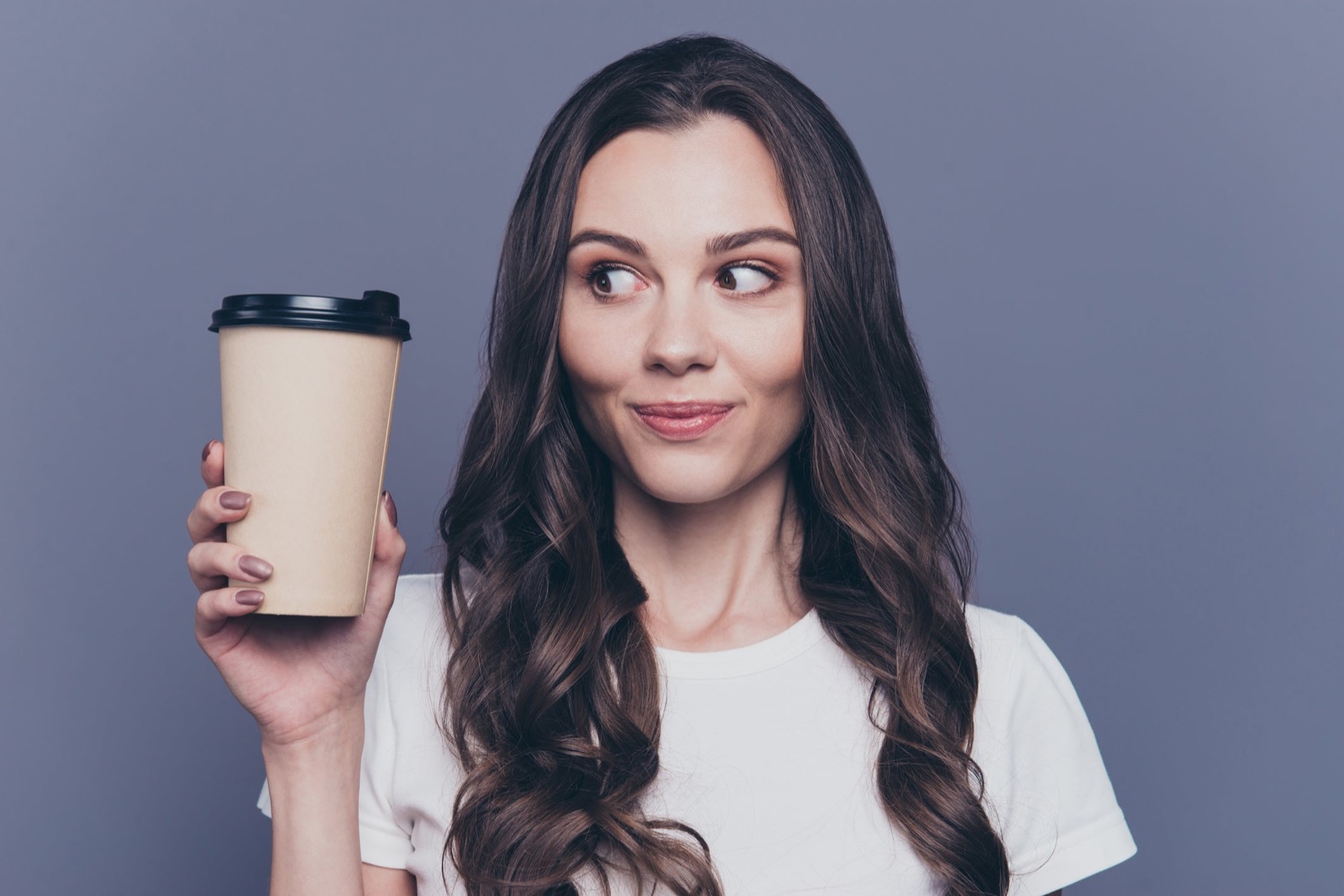 This Food Showdown Quiz Is Scientifically Designed to Determine What Kind of Optimist or Pessimist You Are Woman Drinking Coffee Cup
