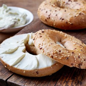 Which Non-Cheesy Yellow Treat Are You? Quiz Bagel with cream cheese