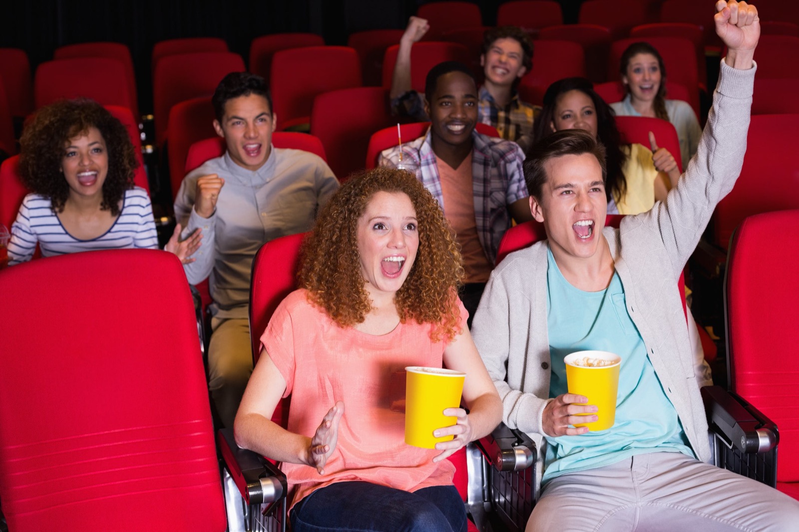 What’s Your Most Toxic Trait? Small Audience Cheering In A Movie Theater Cinema