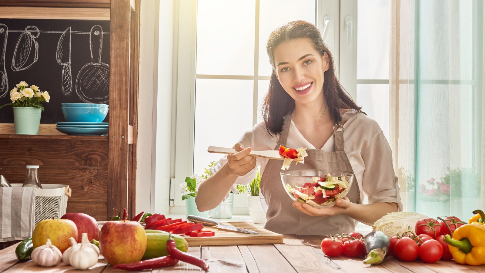 Are You American, Australian, British, Or Canadian When It Comes to Eating? Woman Serving Cooking Eating Vegetables Salad Healthy