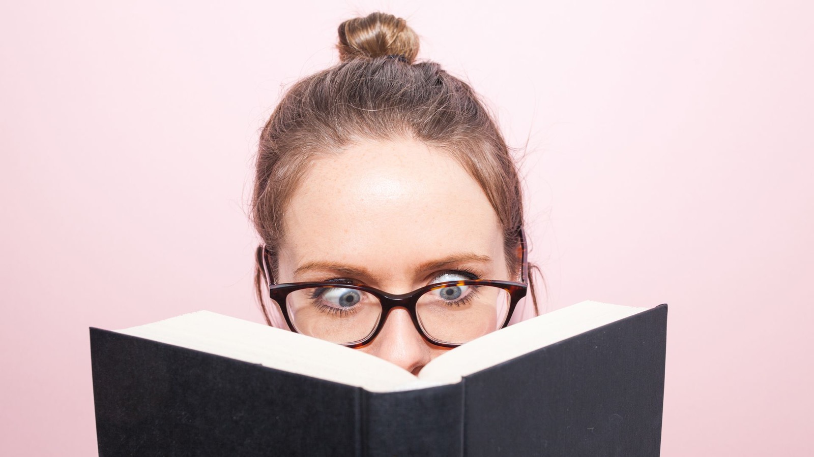 Smart Woman Reading Book Glasses Nerd
