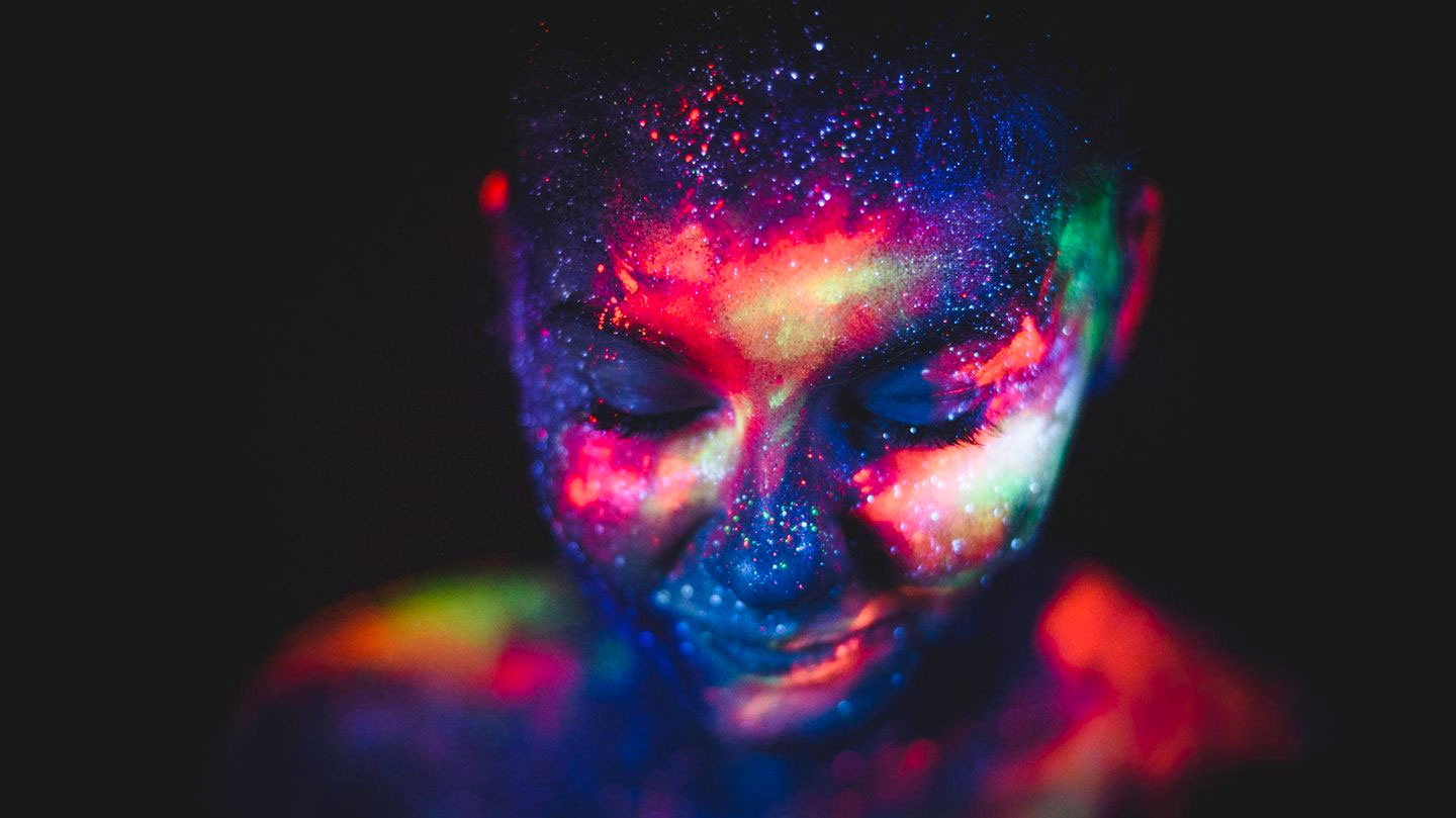 Woman Colorful Face Aura