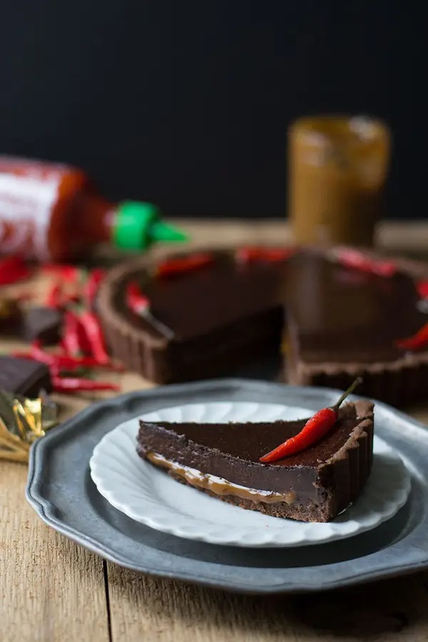 Chocolate Buffet Quiz Sriracha chocolate Dulce de Leche tart