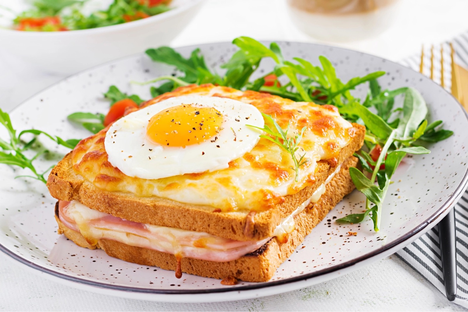 Pick Your Favorite Dish for Each Ingredient If You Wanna Know What Dessert Flavor You Are Croque madame (French ham, egg and cheese sandwich)