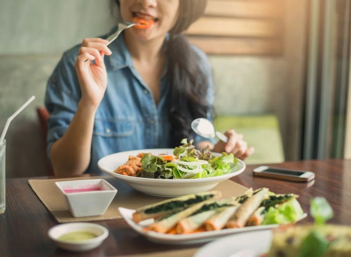 How Would You Fare Without ⚡️ Electricity? Choose Between These 🥗 Retro Dishes to Find Out Woman eating salad dining healthy