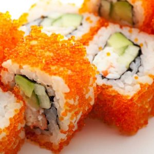 Fall-colored Food Quiz California roll