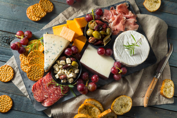 Put Together a 🧀 Charcuterie Board and We’ll Reveal Your Most Desired Comfort Food Gourmet Fancy Charcuterie Board with Meat Cheese and Grapes