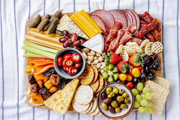 Put Together a 🧀 Charcuterie Board and We’ll Reveal Your Most Desired Comfort Food charcuterie-board-with-cold-cuts-fresh-fruits-cheese-close-up_53876-103641