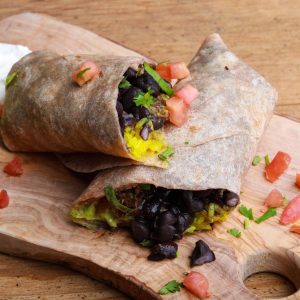 Appetizers Quiz Black bean and fajita veggie burrito