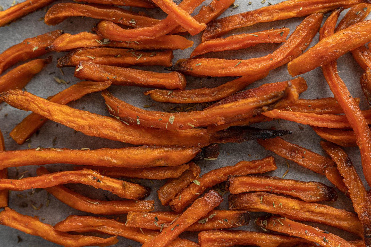 Eat Your Way Through a Rainbow 🌈 and We’ll Reveal the Color of Your Aura 👤 Sweet potato fries