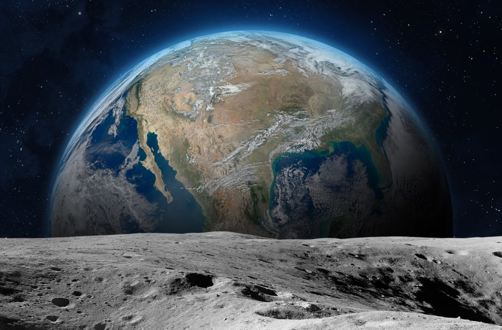 Journey Around the 🌎 Globe from Wherever You Are With This 32-Question Trivia Quiz Moon surface and planet Earth