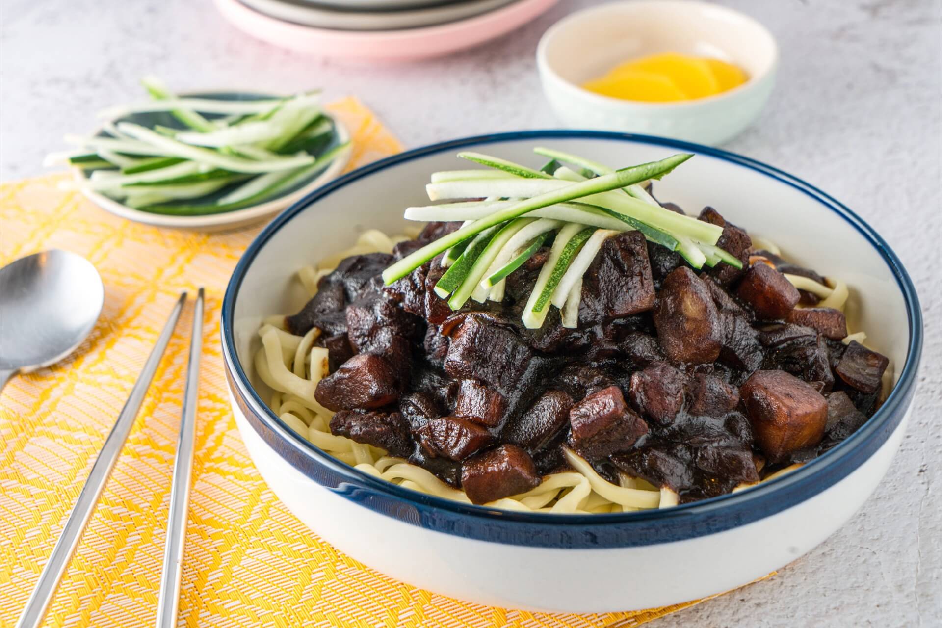 Jajangmyeon (black bean noodles)