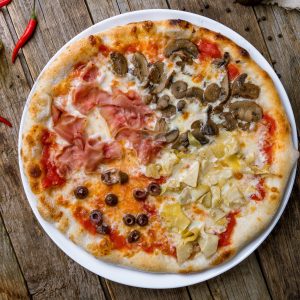 Eat Italian Foods & I'll Reveal Your Nonna Energy Level - Quiz Pizza quattro stagioni (four seasons pizza)