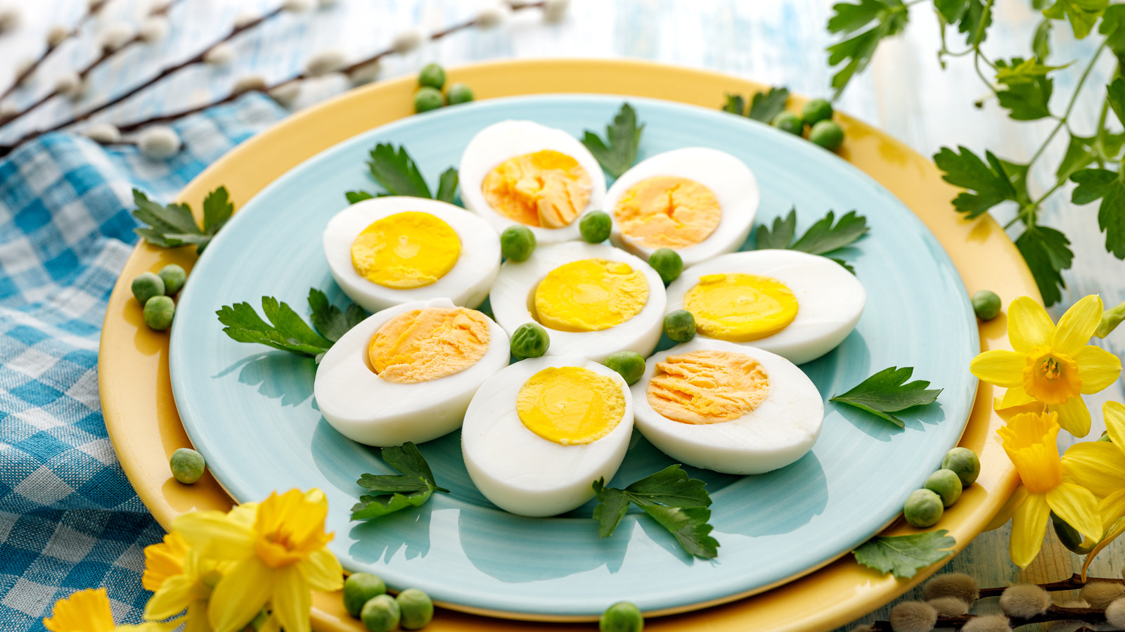 To Know How ️ Romantic You Are, Pick Unpopular Foods to… Quiz Halves,Of,Boiled,Eggs,On,A,Blue,Plate,,Close,Up