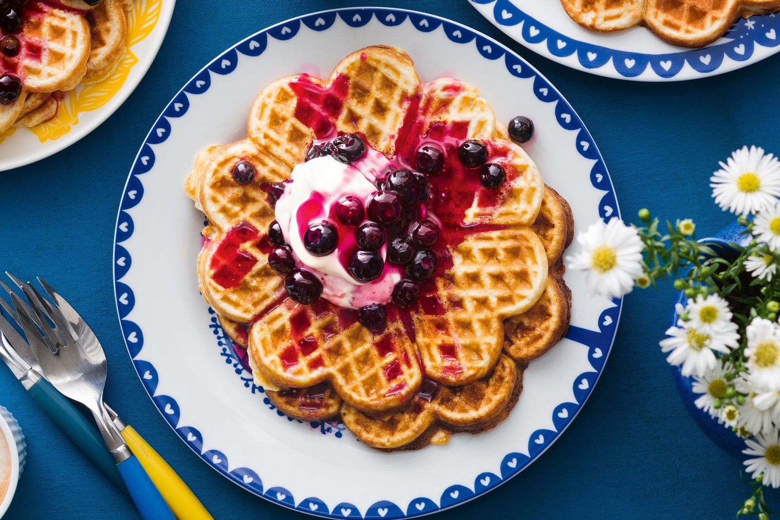 Breakfast blueberry waffles