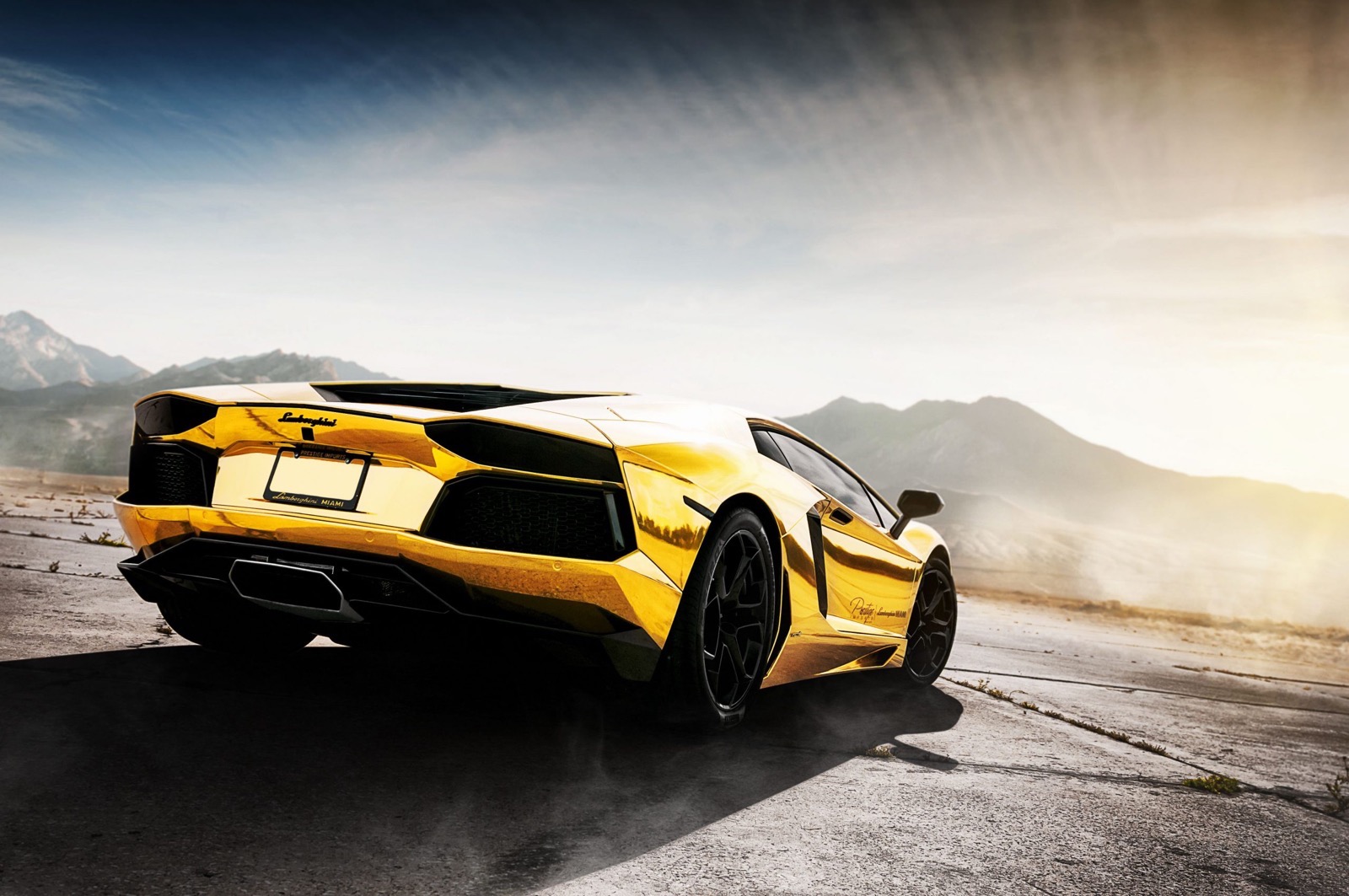 Gold Lamborghini car