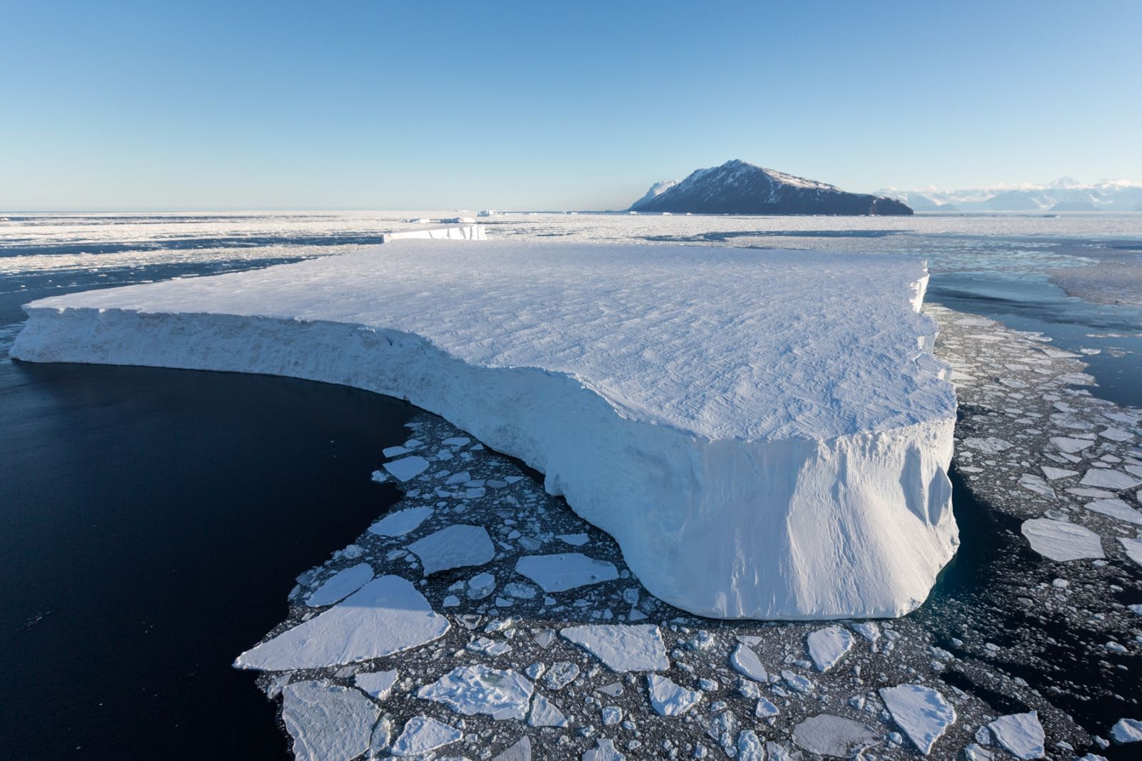 Arctic Vs Antarctic Table Iceberg Cape Adare Ross Sea, Antarctica