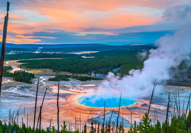 The Grand Prismatic Spring, Yellowstone National Park Caldera, Wyoming, Geothermal energy