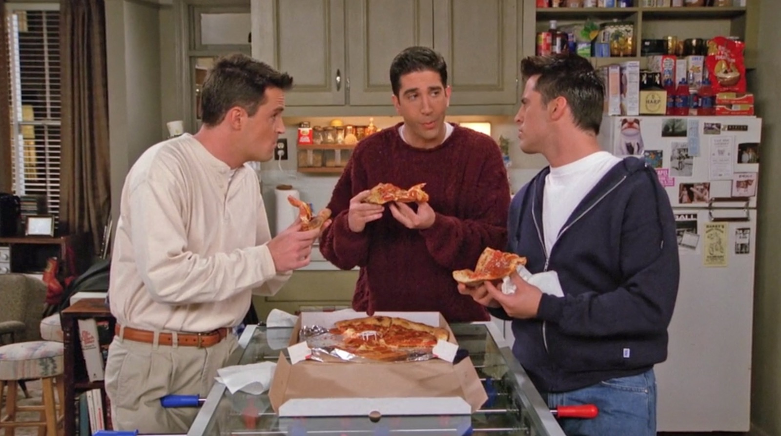 Friends TV eating pizza