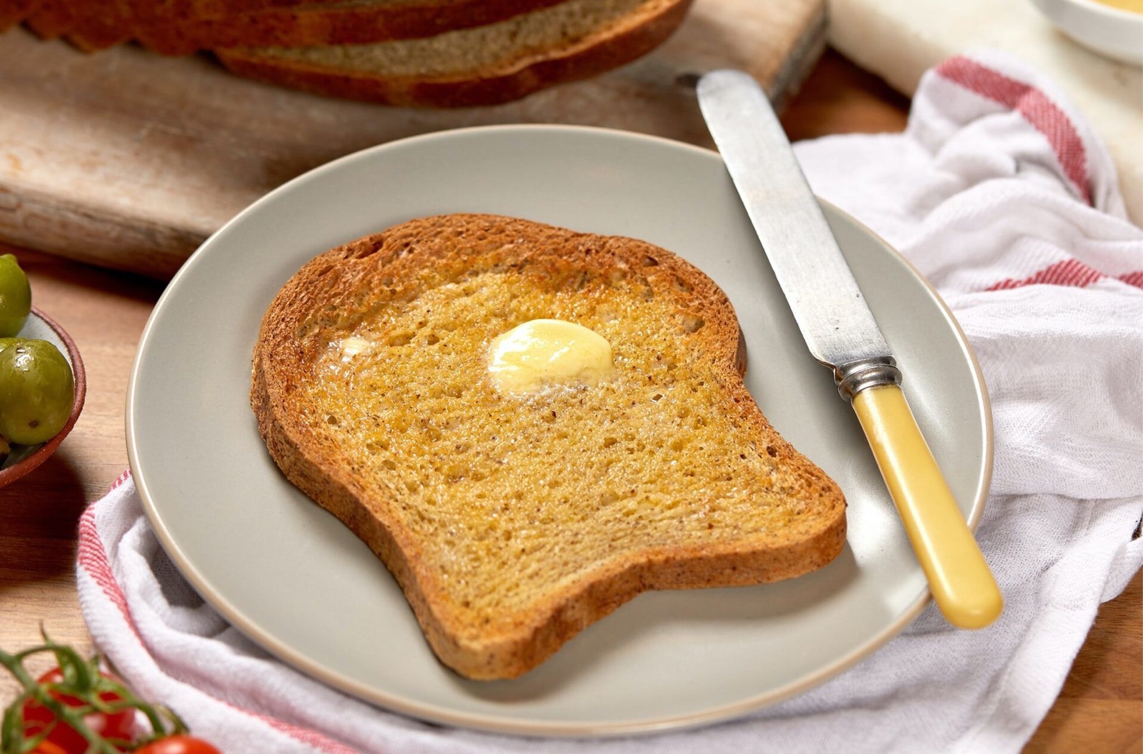 Buttered toast bread
