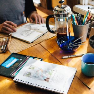 Cozy Fall Day Quiz Drawing or journaling by the window