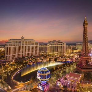 Cities At Sunset Quiz Mojave Desert near Las Vegas, Nevada, USA