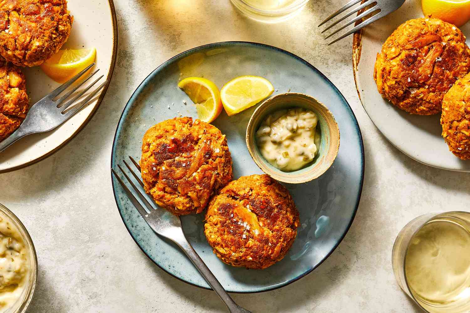 Fall-colored Food Quiz Crab cakes