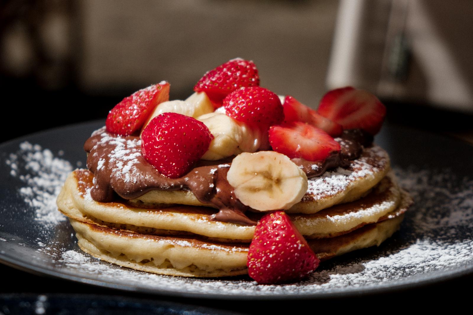 Strawberry banana pancakes