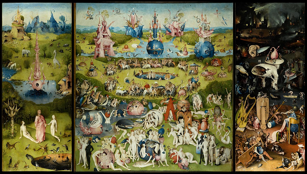 Can You Match These Famous Paintings to Their Legendary Creators? The Garden of Earthly Delights oil painting by Hieronymus Bosch