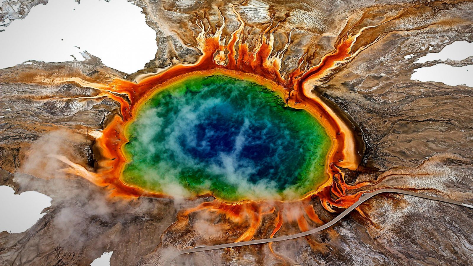 Blue Places The Grand Prismatic Spring, Yellowstone National Park Caldera, Wyoming