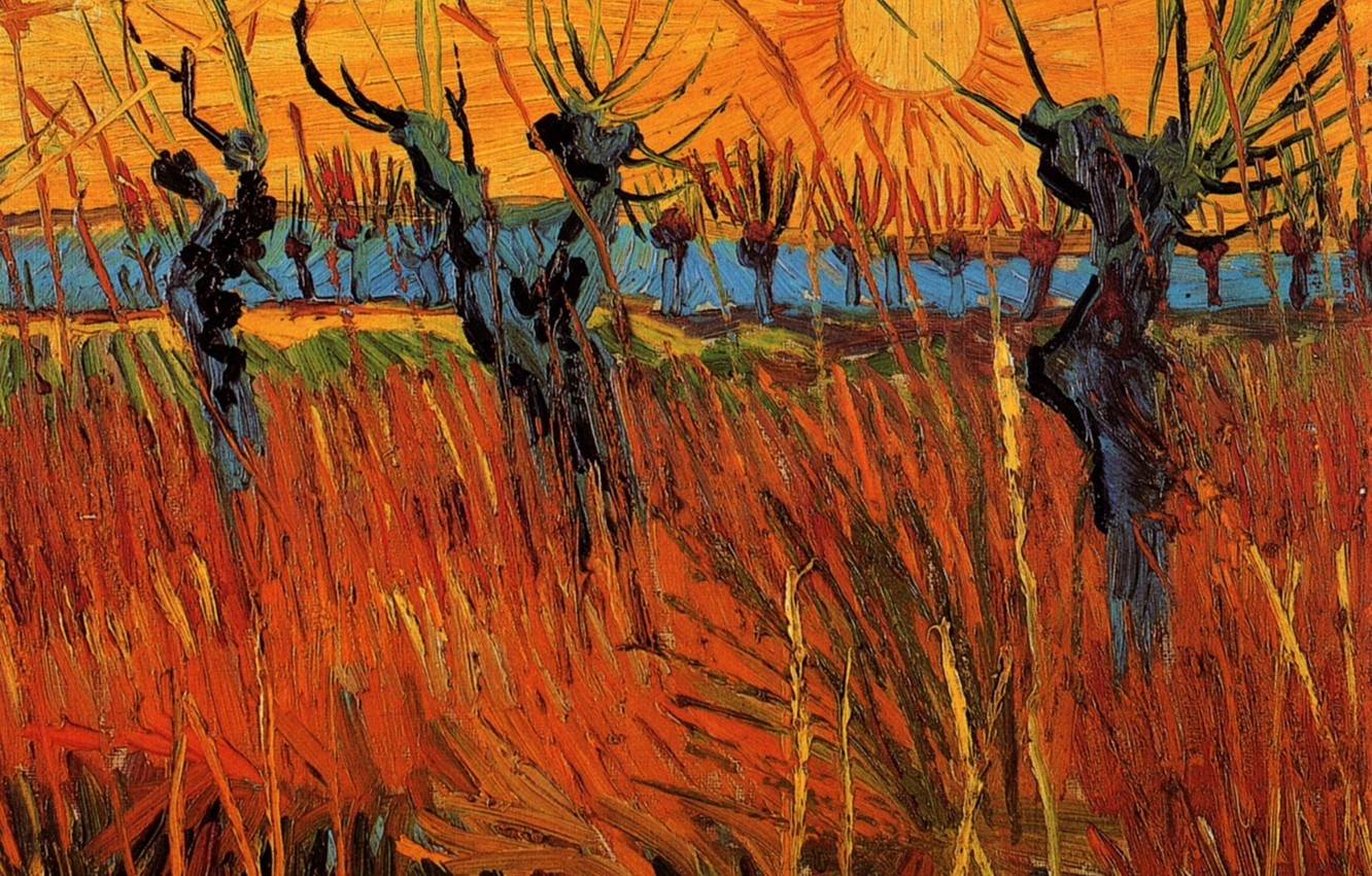 Orange Trivia Quiz Willows at Sunset by Vincent van Gogh