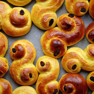 Breakfast A-Z Quiz Lussebullar (Swedish saffron bun)