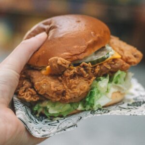 Eat A Fried Food Buffet & We'll Guess Your Age Quiz Fried chicken sandwich