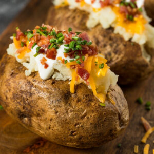 Fall-colored Food Quiz Baked potatoes