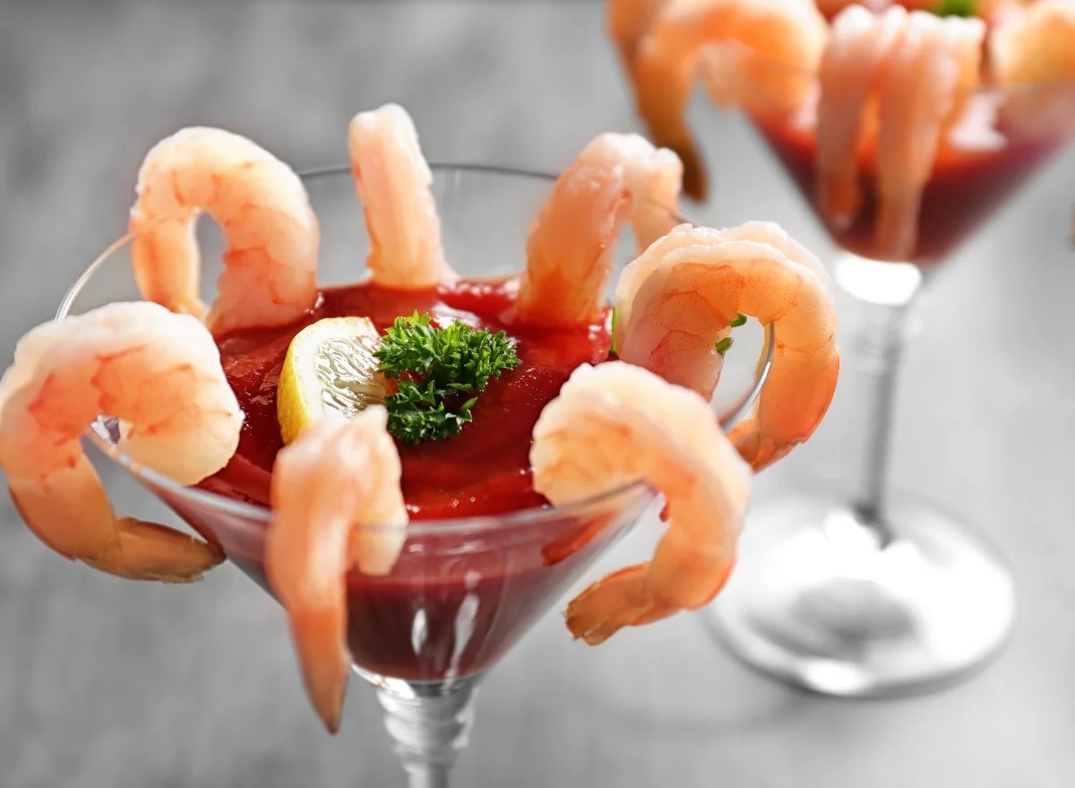 New Year's Eve Dinner Quiz Shrimp cocktail