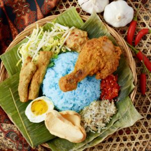 Blue Food Personality Quiz Nasi kerabu (Malaysian butterfly pea rice)