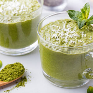 Enjoy Rainbow Breakfast & I'll Guess Age Food Quiz Green chia pudding