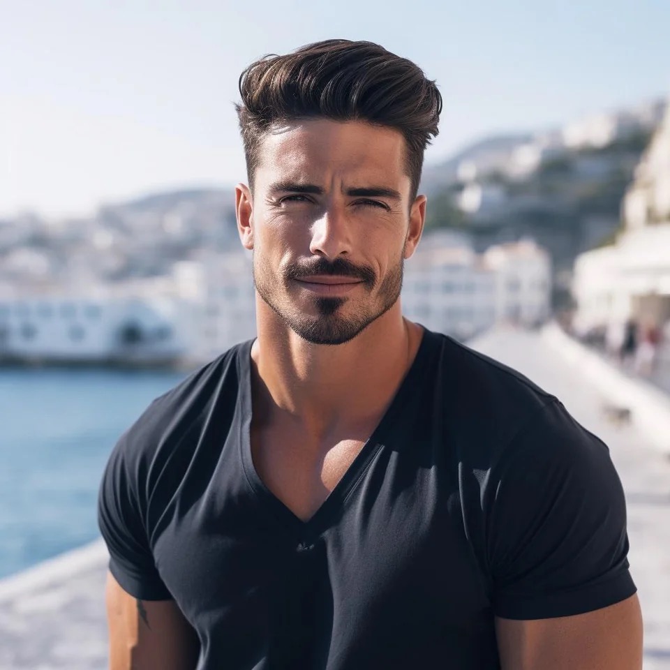 Rate These AI-Created Men 🌍: Can We Guess Your Nationality? AI most attractive Greek man