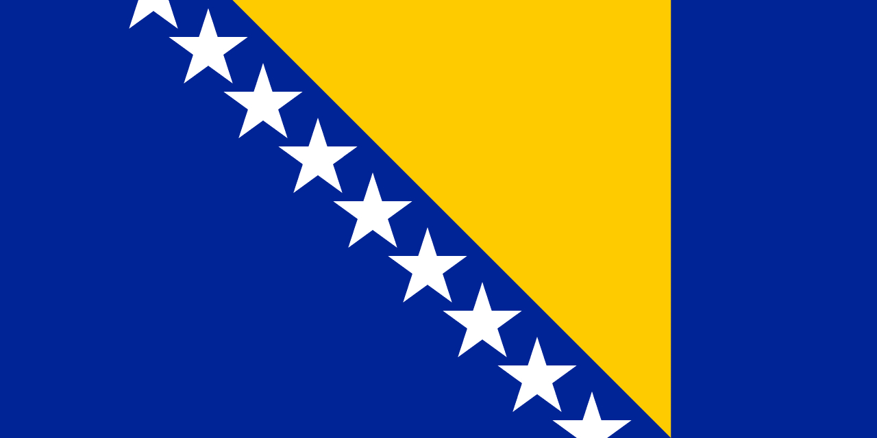 Hard European Flags Quiz Bosnia and Herzegovina flag