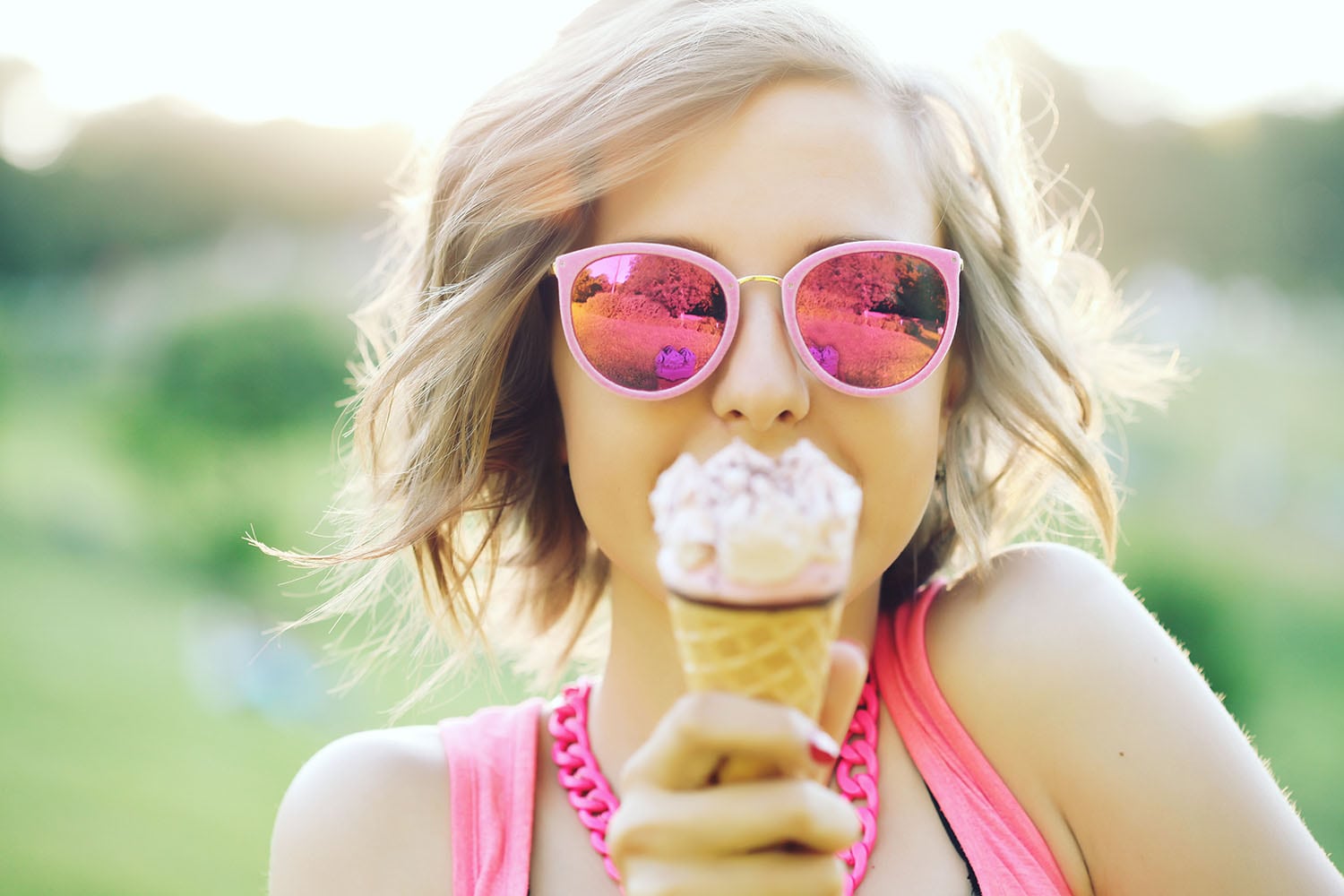 Teenager Eating Ice Cream