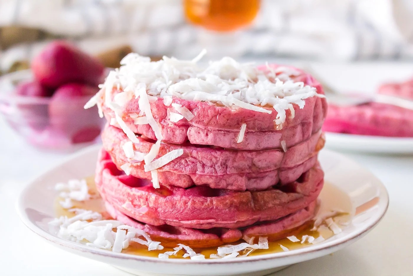 Pink Valentine's Day Quiz Beet waffles