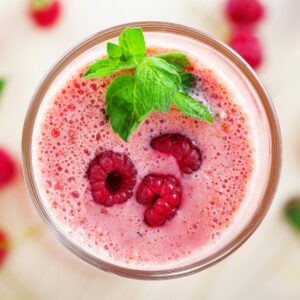 Pink Valentine's Day Quiz Raspberry smoothie