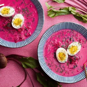 Pink Buffet Quiz Cold beet soup