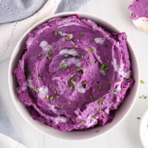 Fall-colored Food Quiz Mashed purple sweet potatoes