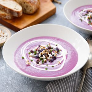 Fall Food Quiz Purple sweet potato soup