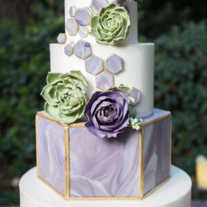 Pie Cake Quiz Elegant tiered cake with floral accents
