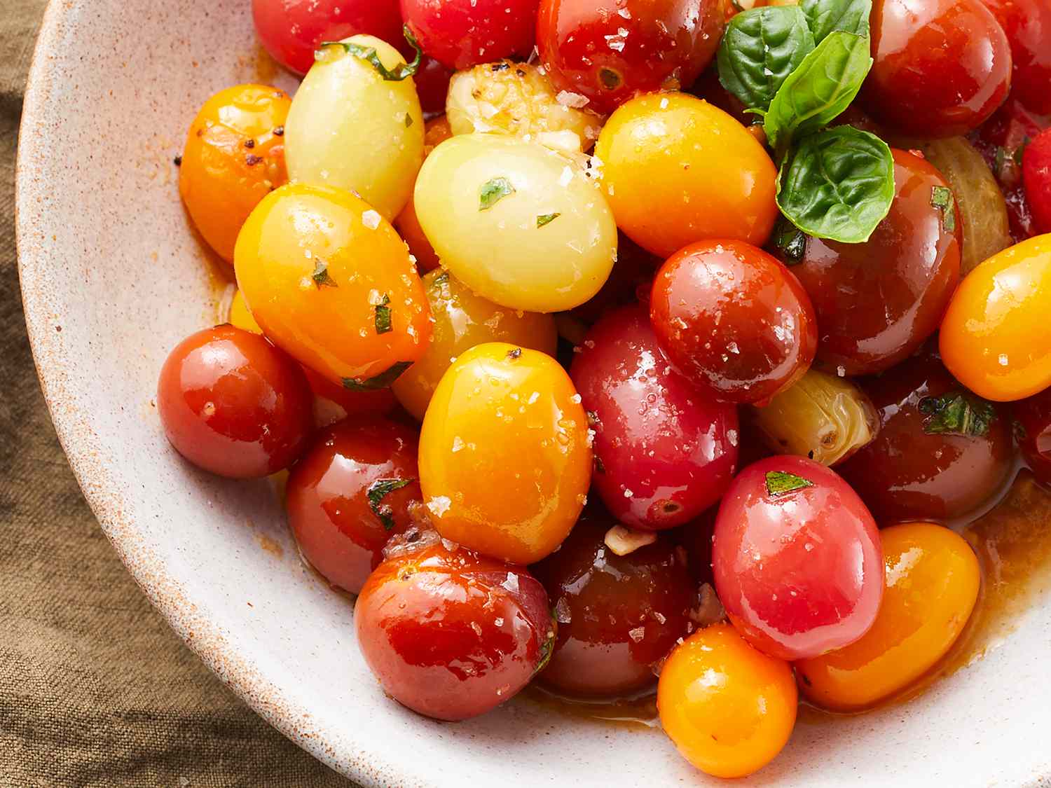 Tomatoes with basil